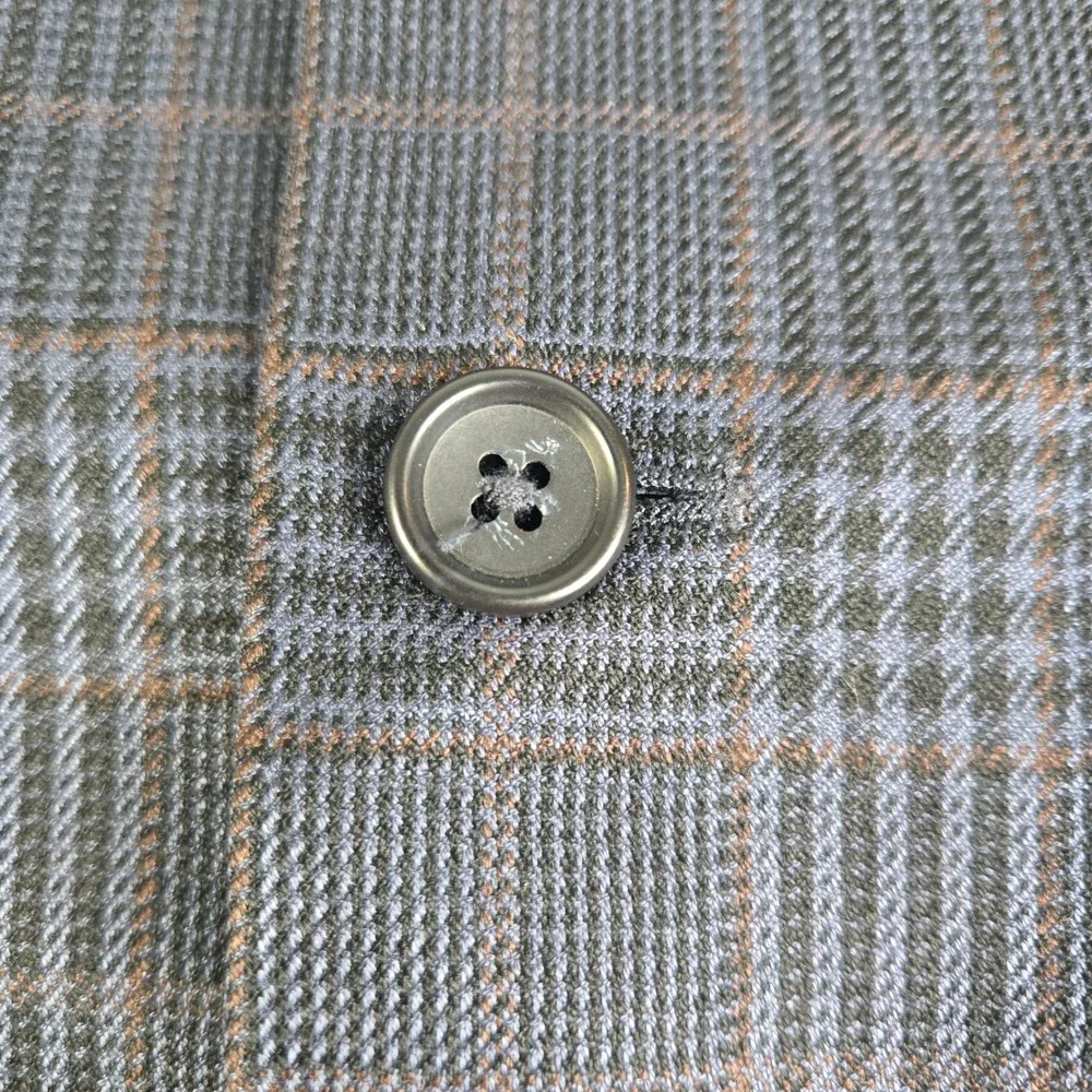 Jos A Bank Mens Plaid Blazer Sport Coat Blue Camel Hair Silk‎ Blend Two 46L
